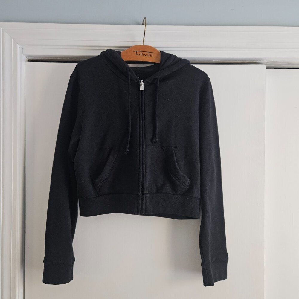 Hollister Black Feel Good Fleece Zip Up Small Hoodie Sweatshirt - Picture 6 of 7